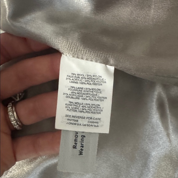 J. Crew Wool Fur Trim Pea Coat 2 Pristine Condition Stadium Cloth Nello Gori - Picture 7 of 10